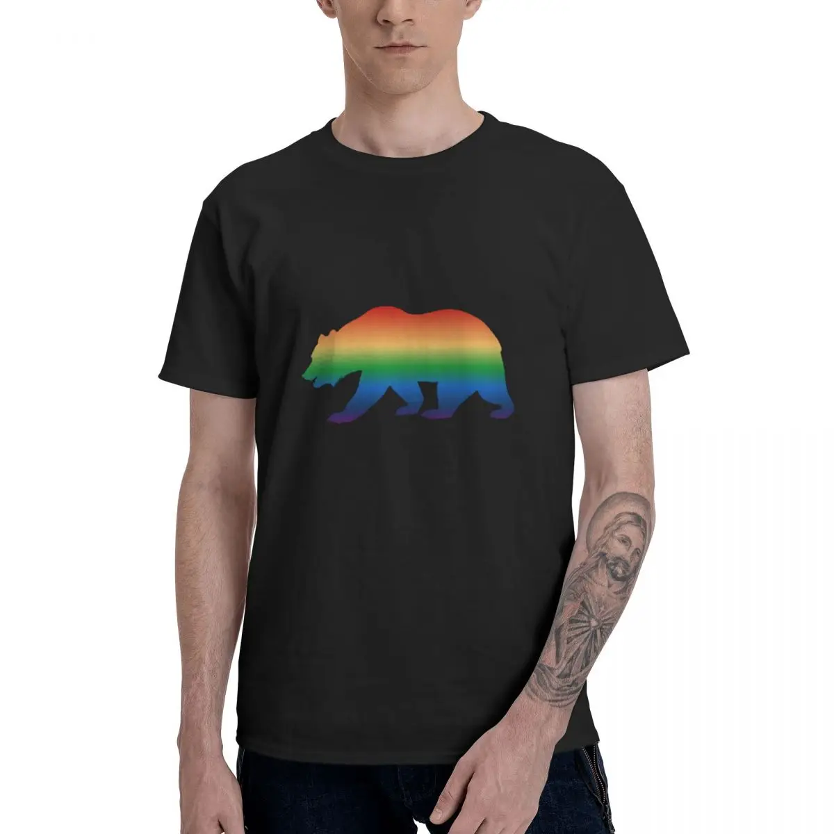 

Gay Bear Pride Save A Horse Ride A Bear Graphic Tee Men's Basic Short Sleeve T-Shirt Aesthetic Clothes Funny Tops