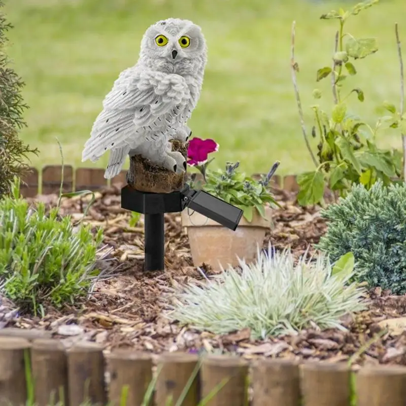 Сова Солнечный свет с солнечной светодиодный панелью поддельная