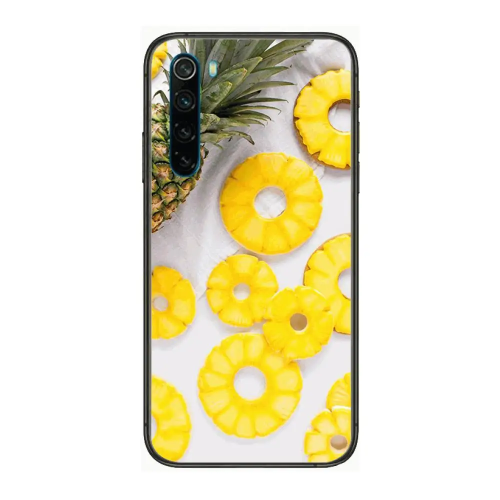 

Fruit pineapple Case cartoon Phone Case For XiaoMi Redmi Note 9S 8 7 6 5 A Pro T Y1 Anime Black Cover Silicone Back Pretty
