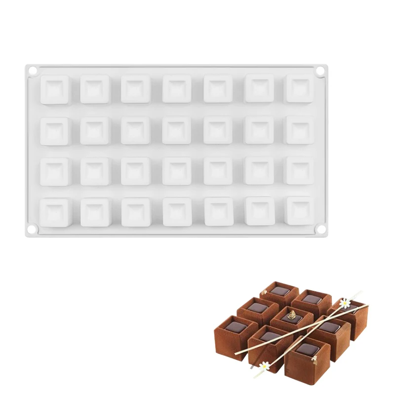 28 отверстий квадратная форма для шоколада силиконовые формы торта выпечки