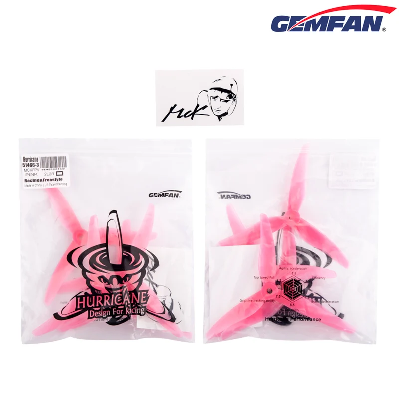 gemfan hurricane mck 51466 51x3 лопасти pc propeller для rc fpv racing freestyle 5 дю