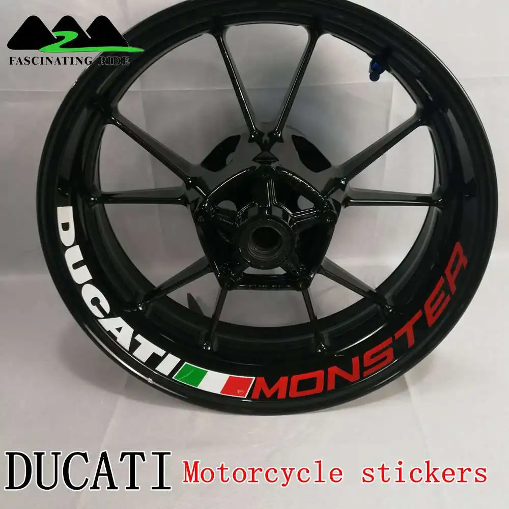 MONSTER Применимый для поездок на мотоцикле Ducati 796/696/795/821/848/899/899/1200/1199/1299 Monster в байкерском стиле из водонепроницаемого материала светоотражающего стикера - Цвет: MONSTER