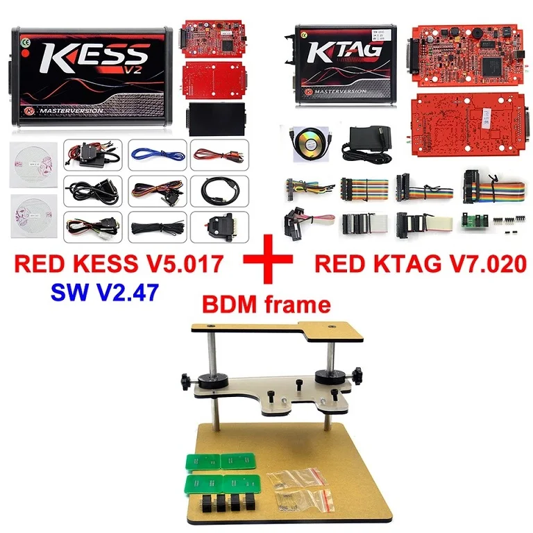 KESS KTAG V7.02 SW2.25 онлайн 4LED Красный Ktag 7,02 Ktag Kess V2.47 K-tag Kess V2 V5.017 V2.47 Ktag Master Kess 5,017 OBD2 Master - Цвет: SHOW AS THE PHOTO