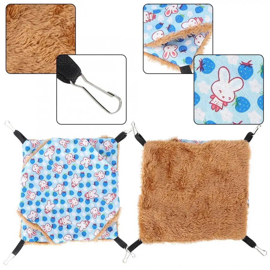 Rat Hamster Toys Warm Pet Sugar Glider Double Layer Hammock Hanging House Squirrel Cage Cave |