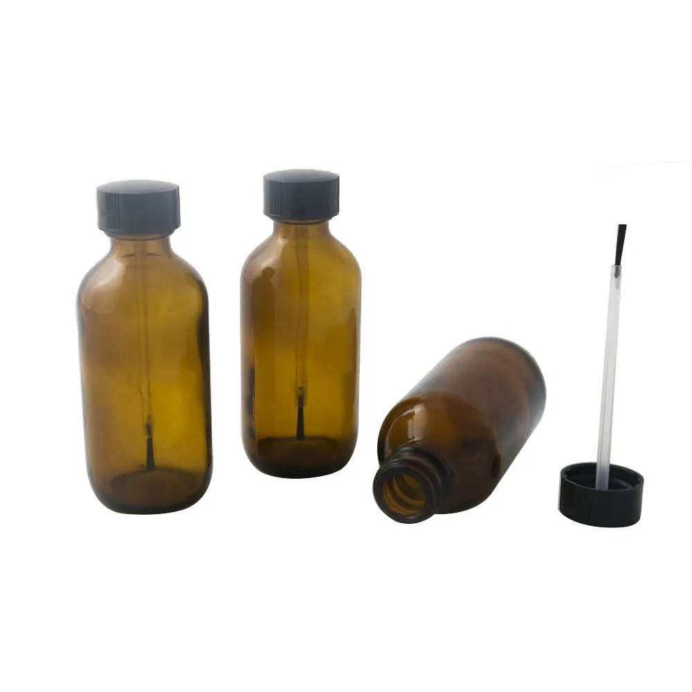 Высокое качество! 100x60 мл пустой Янтарный стеклянный флакон для лака ногтей с