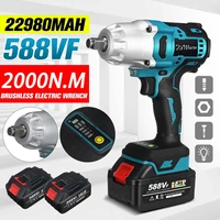 588vf 2000n m brushless cordless electric impact wrench 12 inch power tools 2x 22980amh li ion battery for makita 18v batterry