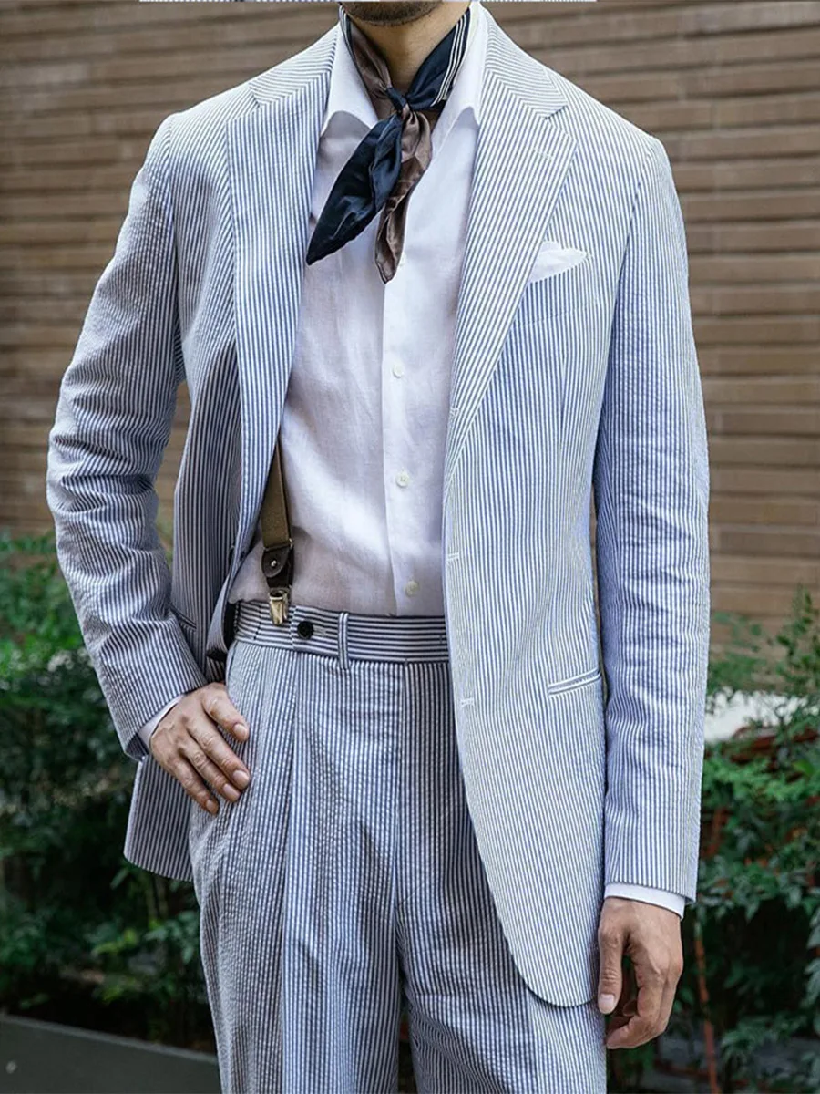 Повседневный приталенный Блейзер из чистого хлопка на присоске приталенное