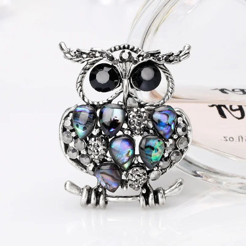 Женская Брошь-корсаж из натурального абалона в виде совы и птицы булавка