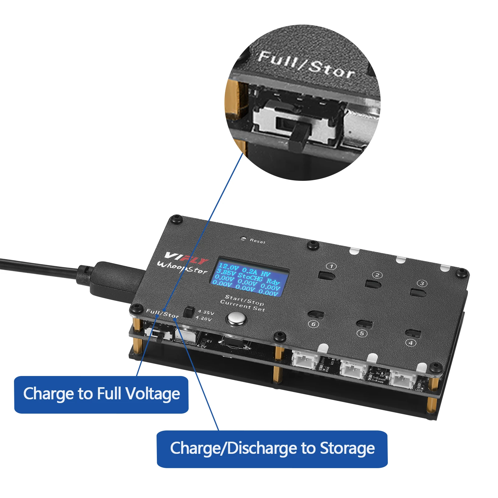 

Новое зарядное устройство VIFLY WhoopStor V2, 6 портов, 1S, оптовая продажа, зарядное устройство