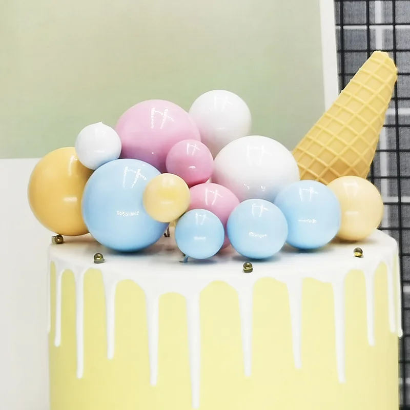 

4PCS Set Cake Decoration Colorful ball INS Ball Plug-in Party Dessert Table Decorations