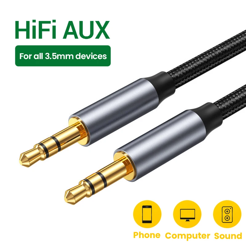

AUX Cable Jack 3.5mm Audio Cable 3.5 MM Jack Speaker Cable for JBL Headphones Car Xiaomi Redmi 5 Plus Oneplus 5t AUX Cord