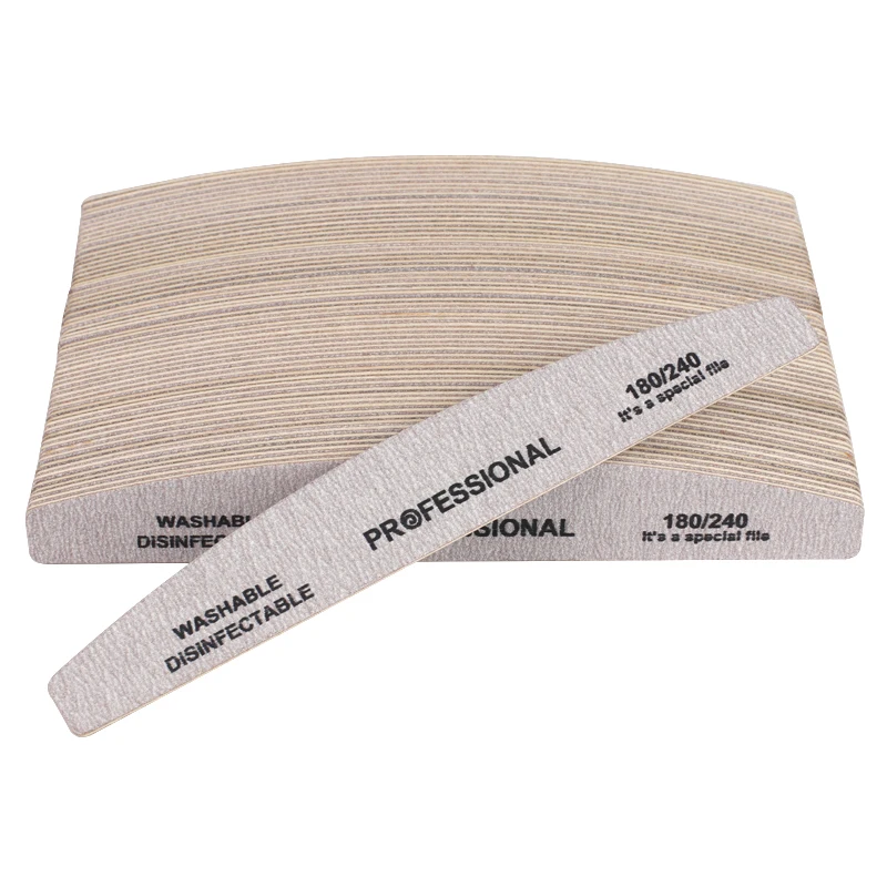 Пилки с изогнутыми деревянными насадками 100 шт. двухсторонние пилочки для УФ