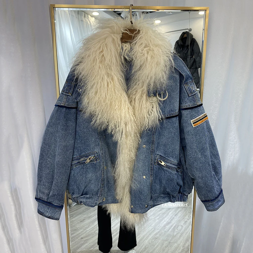 

2021 Loose Thick Demin Vest Sleeveless Winter Women 90%White Duck Down Vest Jacket Ladies Shiny Warm Waistcoat Female