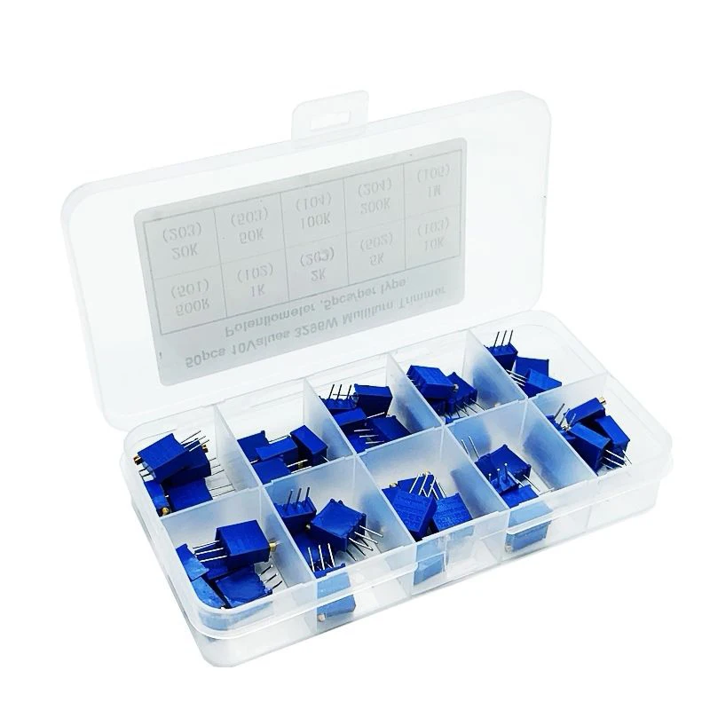 50 шт./лот 3296 Вт многооборотный триммер с потенциометром набор высокой точности