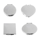 Портативное женское зеркало для макияжа из нержавеющей стали с карманом для рук складное косметическое зеркало для макияжа маленькие разные формы двойные