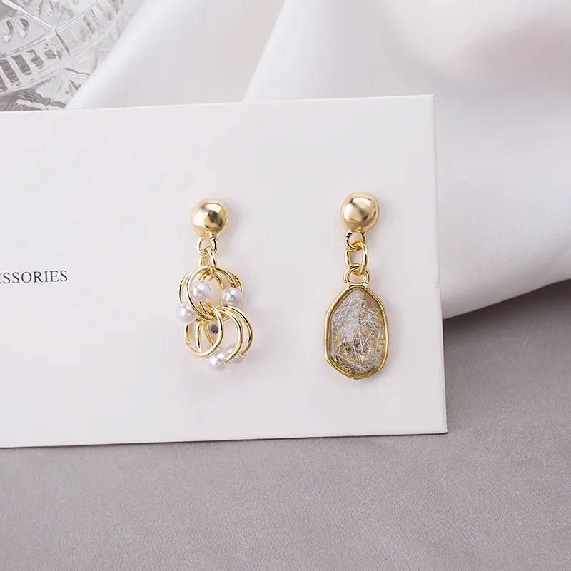 Модные серьги гвоздики NPKDS корейский темперамент акриловый кристалл цирконий