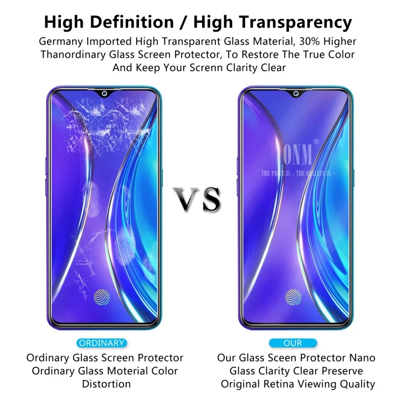 2 шт. закаленное стекло для Realme X2 Защита экрана 2.5D 9H Премиум Закаленное защитная