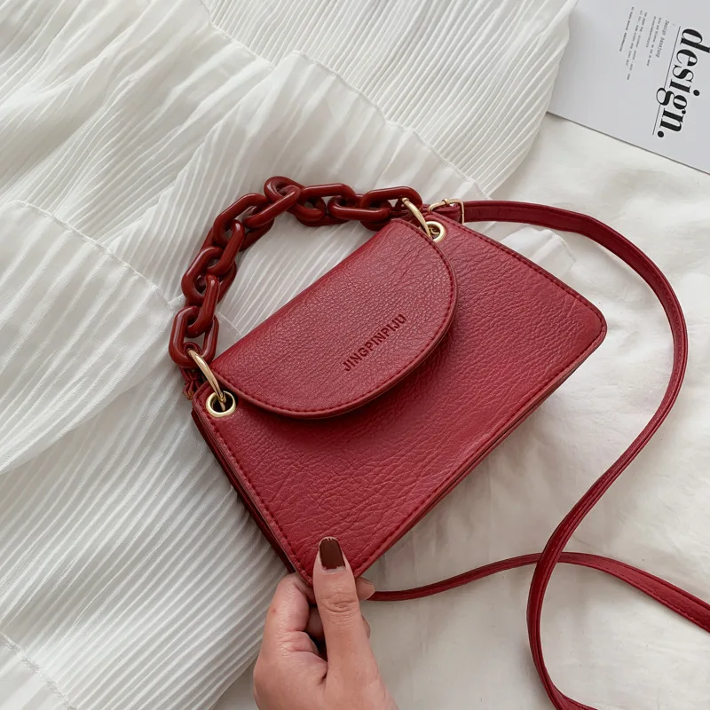 

Fashion Chain Handbag Casual Leather Square Women's Messenger Shoulder Bag