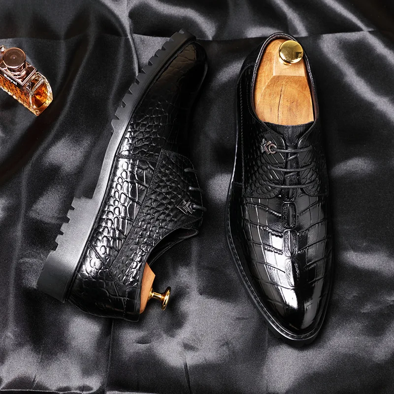 Мужские модельные туфли Мужская официальная обувь оксфорды из натуральной кожи