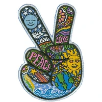 celestial peace hand fingers embroidered patchblue yellow and green913cm