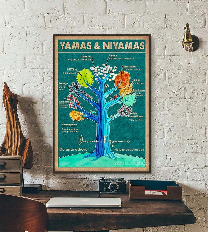 

Yoga Poster Print Canvas Painting Prints, Retro Yoga Wall Art, Yoga Studio Decoration, Yoga Lovers Poster