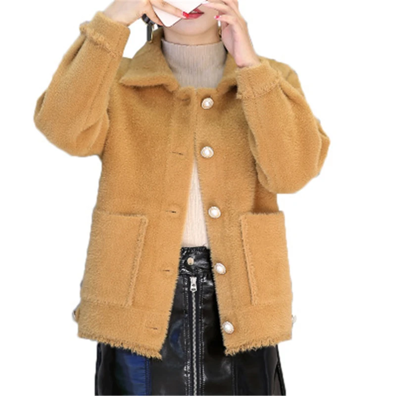 Autumn and winter women coat new women's velvet jacket easy matching slim lapels outside sweater female cardigan T581