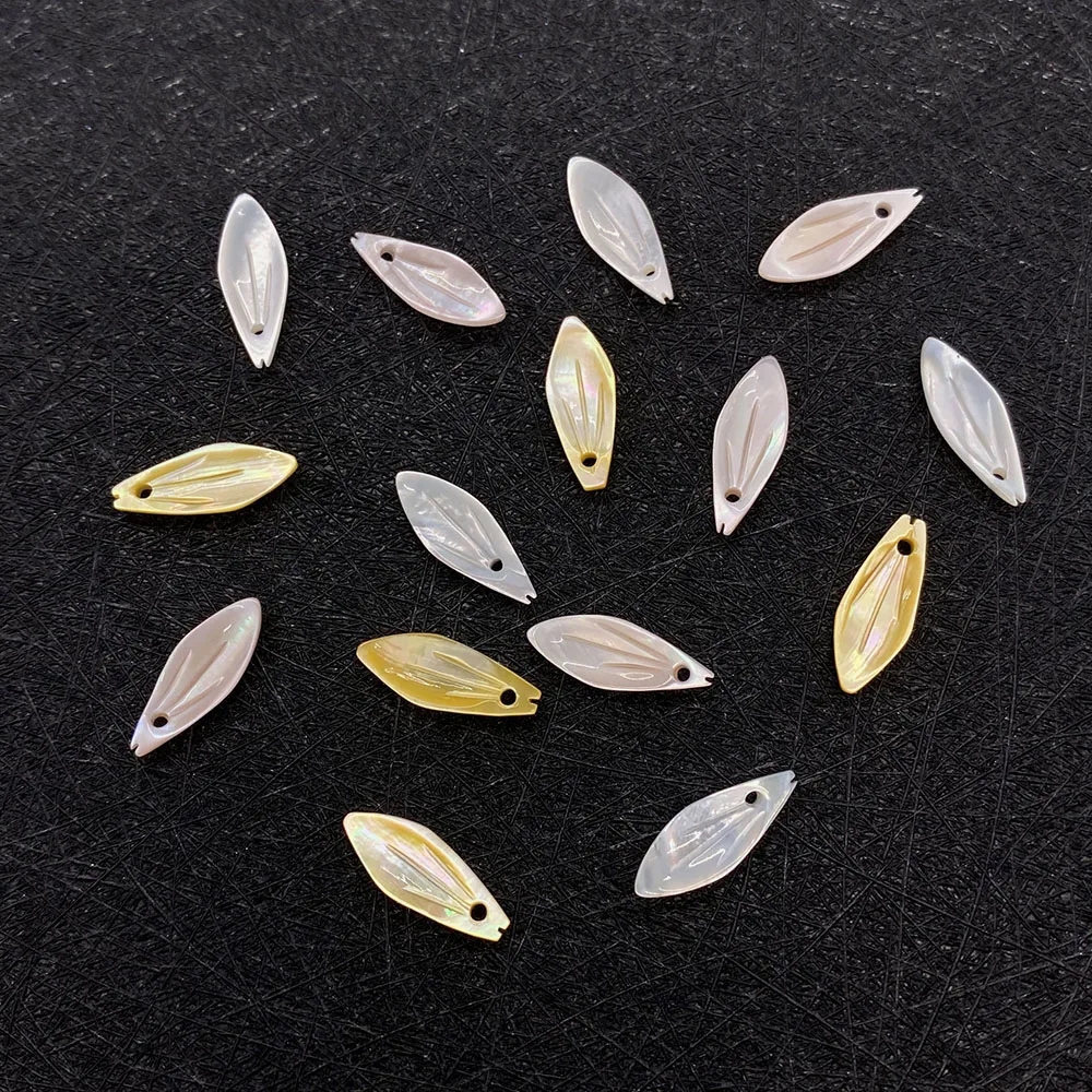 

Natural Mother of Pearl Black Leaf Shells Beads Charms Pendant for Jewelry Making Handmade DIY Necklace Earring Accessories