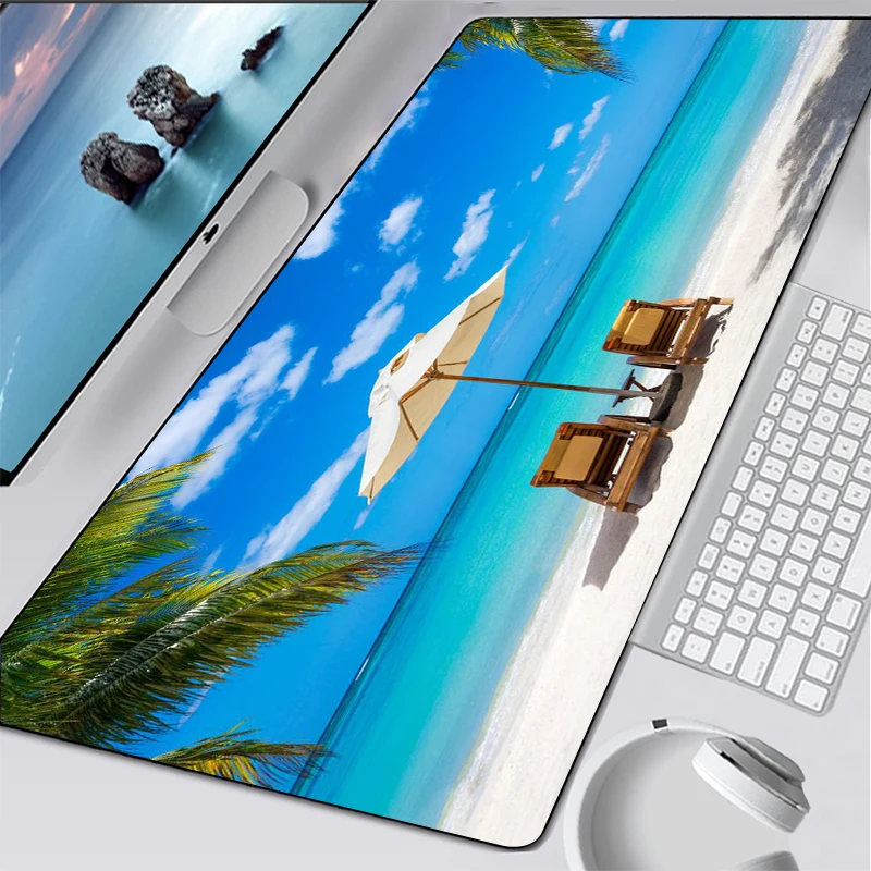 

Non-skid Seaside mousepad Gaming Mouse Pad Natural Rubber Mouse Mat Keyboard Pad Desk Mat for Laptop Computer Gamer Mousepad