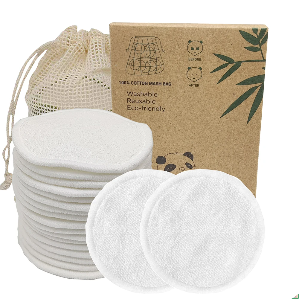 

20pcs Reusable Bamboo Fiber Washable Rounds Pads Makeup Removal Cotton Pad Cleansing Facial Pad Tool New