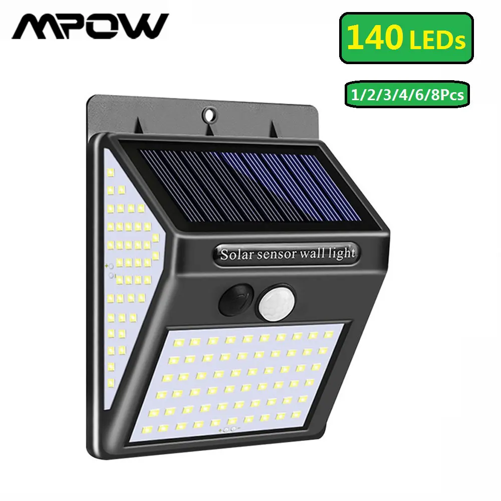 140 светодиодный светильник на солнечной батарее наружный PIR датчик движения IP65