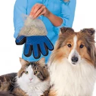 Силиконовая перчатка для груминга домашних животных, щетка для вычесывания шерсти у собак и кошек, Товары для ванной комнаты