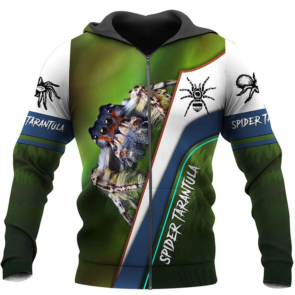 3D по всей поверхности с рисунком Человек паук Тарантул для мужчин капюшоном