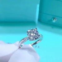 poetry of jew store round silver moissanite ring 1ct d vvs luxury moissanite weding ring for women