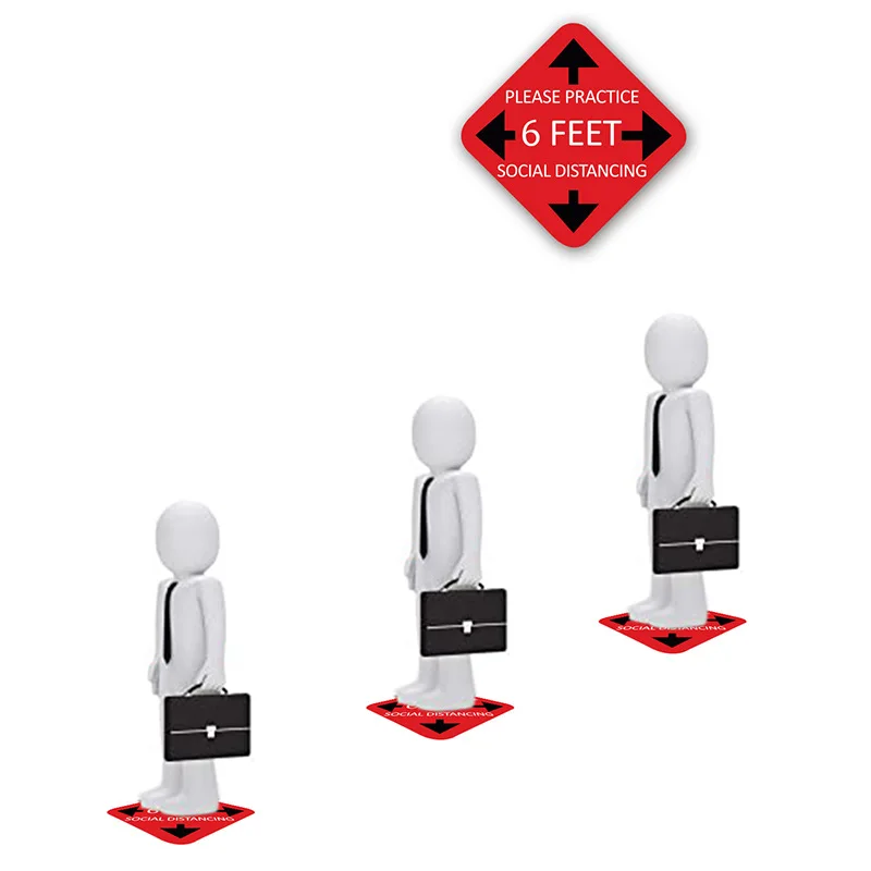 Наклейка на пол с надписью держать социальное расстояние|Наклейки стену| |