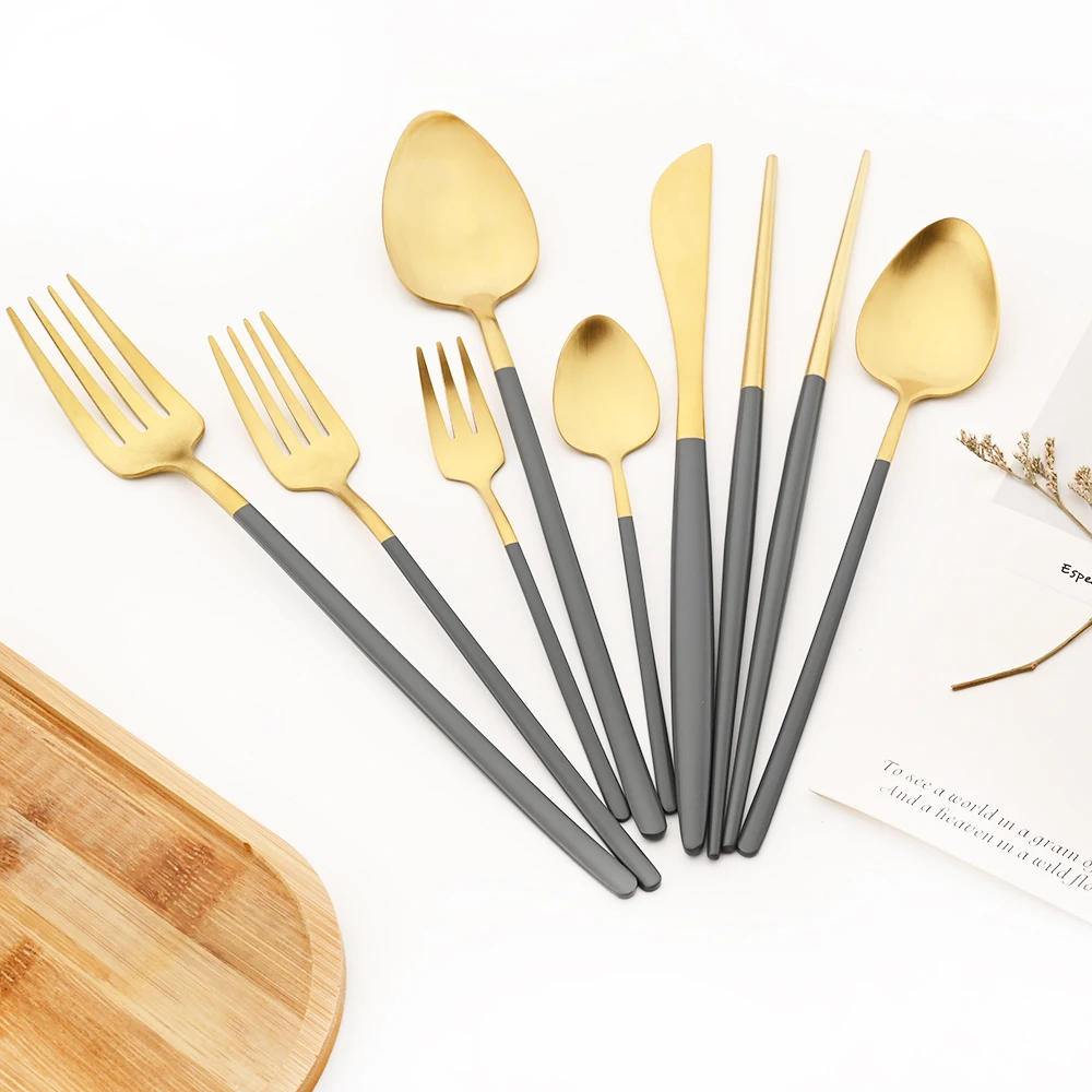 Cutlery Tableware Set Gold Dinnerware 304 Stainless Steel Pr