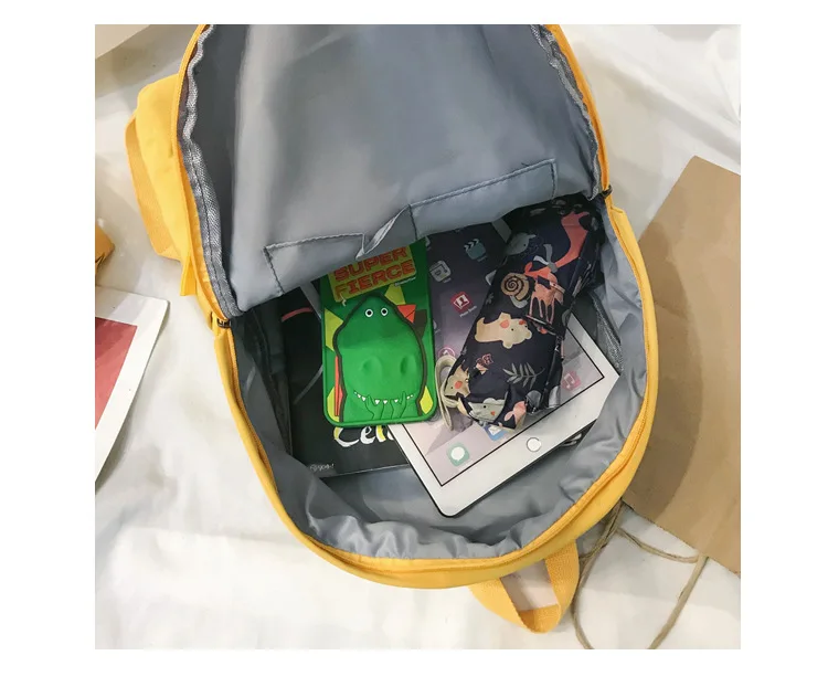 2019 высококачественный холщовый желтый рюкзак с принтом S дорожная сумка в