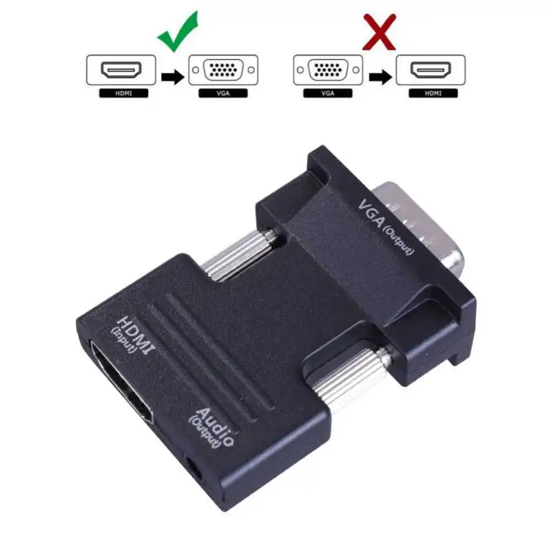 Адаптер с аудио 1080P HDMI в VGA адаптер цифро-аналоговые и видео конвертер кабель для