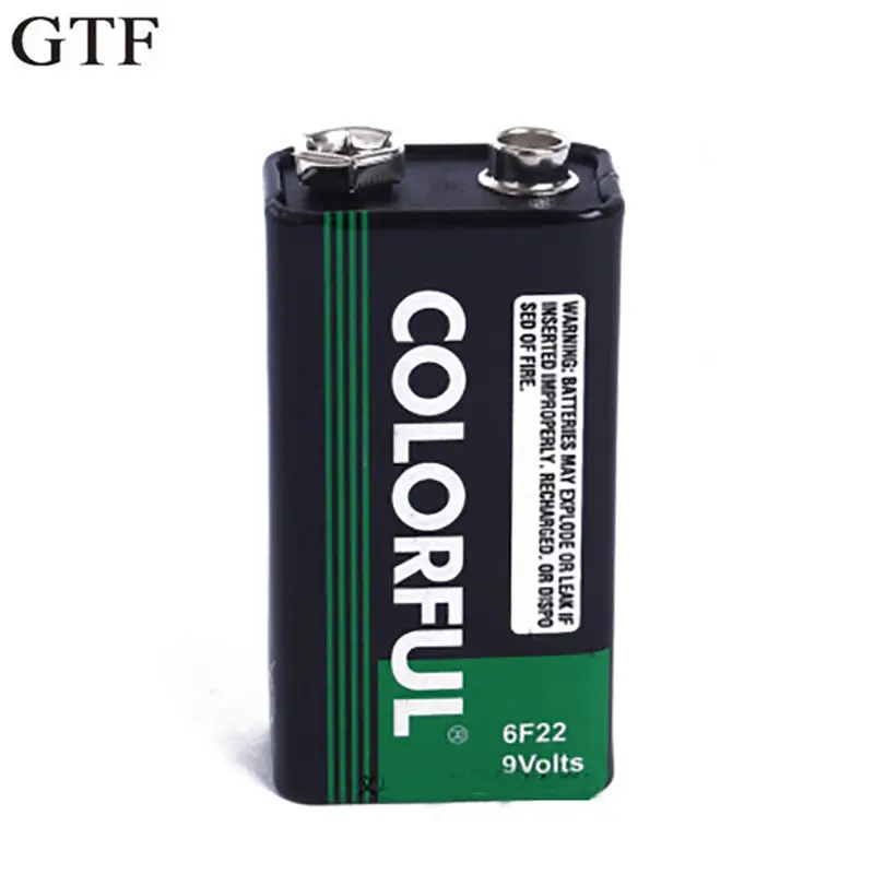 GTF 1 шт 9V квадратная батарея запчасти аккумуляторы 6F22 раздельного сухая батарея трансформаторного двигателя Mn-Zn/MnO2 батарея для мыши микрофон мультиметр сотовый телефон