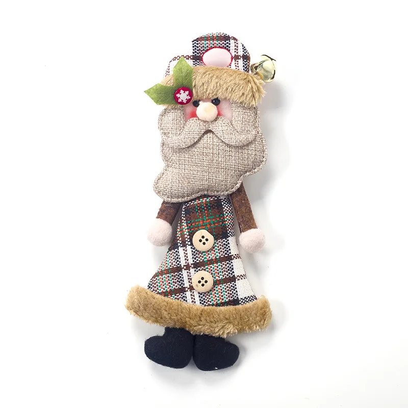 Christmas Tree Decoration Plaid Santa Claus Snowman Elk Cloth Doll Ornaments Pendant Xmas Decorations for Home | Дом и сад
