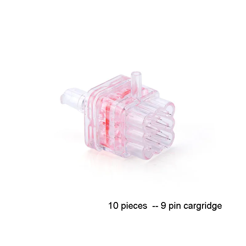 10pcs - 9pin Вода EZ вакуумная мезотерапия masogun инъекции уход за кожей инструмент с головкой иглы-наконечники отрицательное давление красота машина - Цвет: 10pcs - 9pin