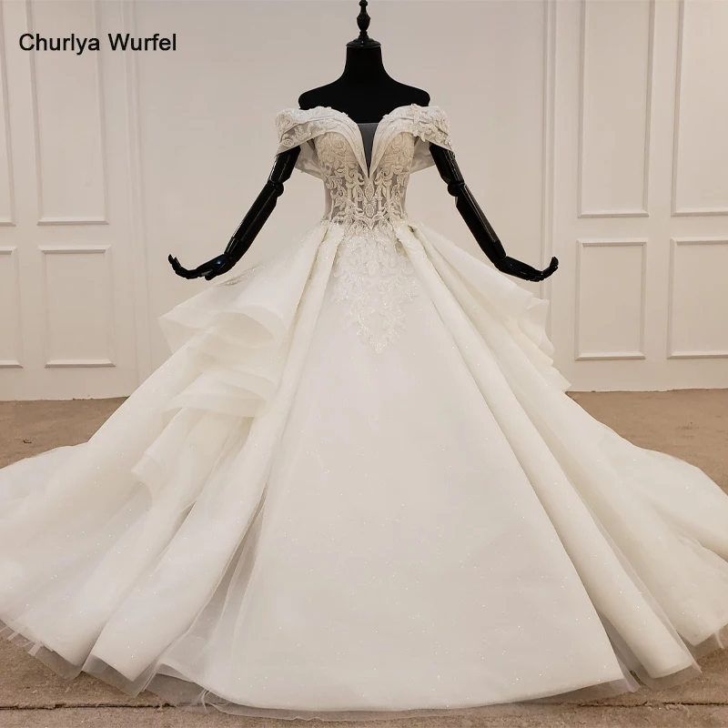 HTL1102 скромное свадебное платье размера плюс с открытыми плечами свадебные платья