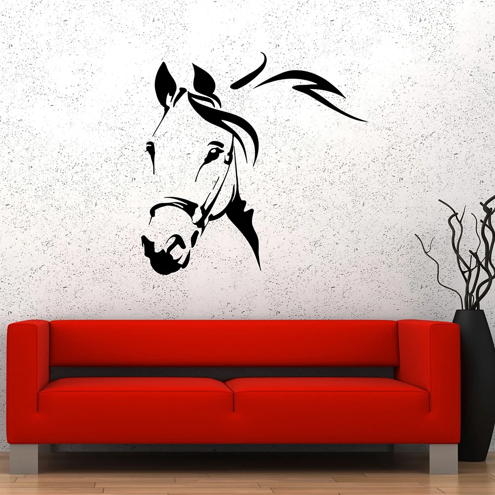 

Pony Head Vinyl Wall Sticker For Living Room Animal Horse Silhouette Mane Wall Decal Bedroom Classroom Decoration Art Mural W369
