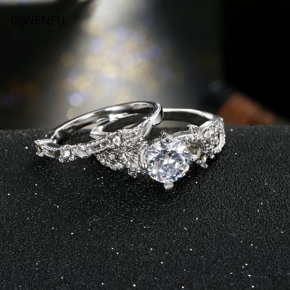 

S925 Sterling Silver Ring Set for Women Diamond Bridal Sets Fine Jewelry for Luxury Classic Diamond Engagement Silver Women