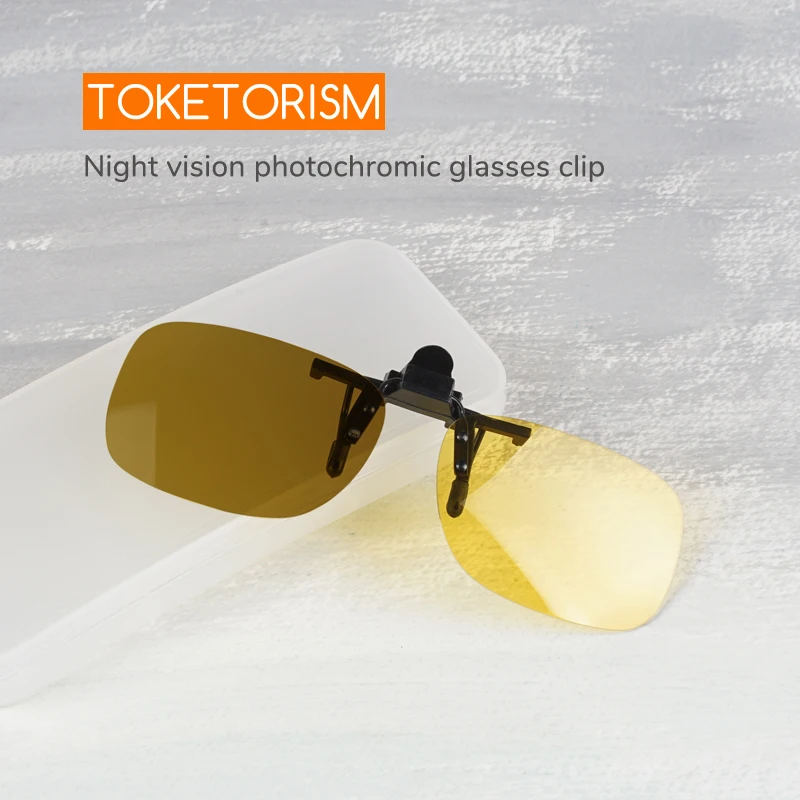 

Toketorism Photochromic glasses clip lightweight night driving sunglasses clip on glasses 302B