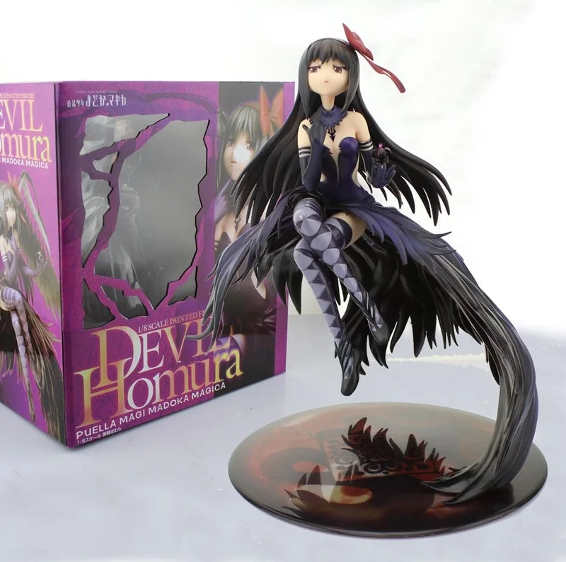 Аниме Мадока волшебная девушка Puella Magi Akemi Homura Devil Ver. 25 см ПВХ фигурка коллекция моделей кукол модель сексуальная девушка игрушка - Цвет: with original box