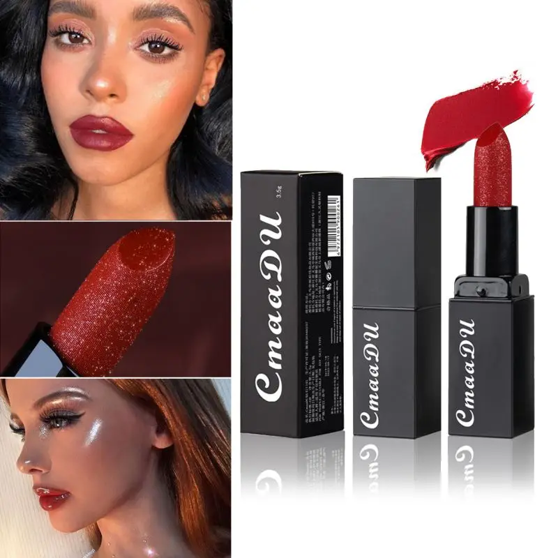 Губная помада 13 цветов матовый красный макияж губ водонепроницаемый мерцающий