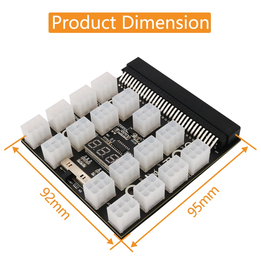 Плата блока питания PCI-E 12x/17x 6Pin преобразователь адаптера 12 В для сервера Ethernet BTC