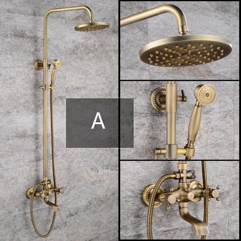 Набор античных латунных смесителей для душа поворотная насадка ванны и 8 дюймов