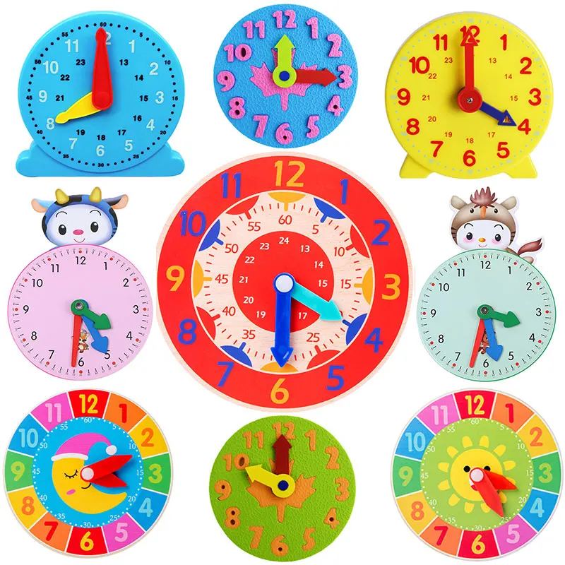 Детские часы Монтессори, игрушки, когнитивные цифровые часы, Веселые Обучающие игры, часы Обучающие Игрушки для раннего развития для детей