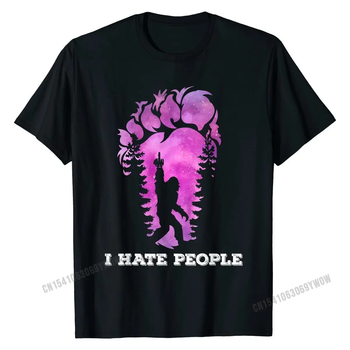 

Bigfoot Middle Finger I Hate People Abduction Sasquatch T-Shirt Summer Tops Shirts Cotton Men T Shirts Summer Family